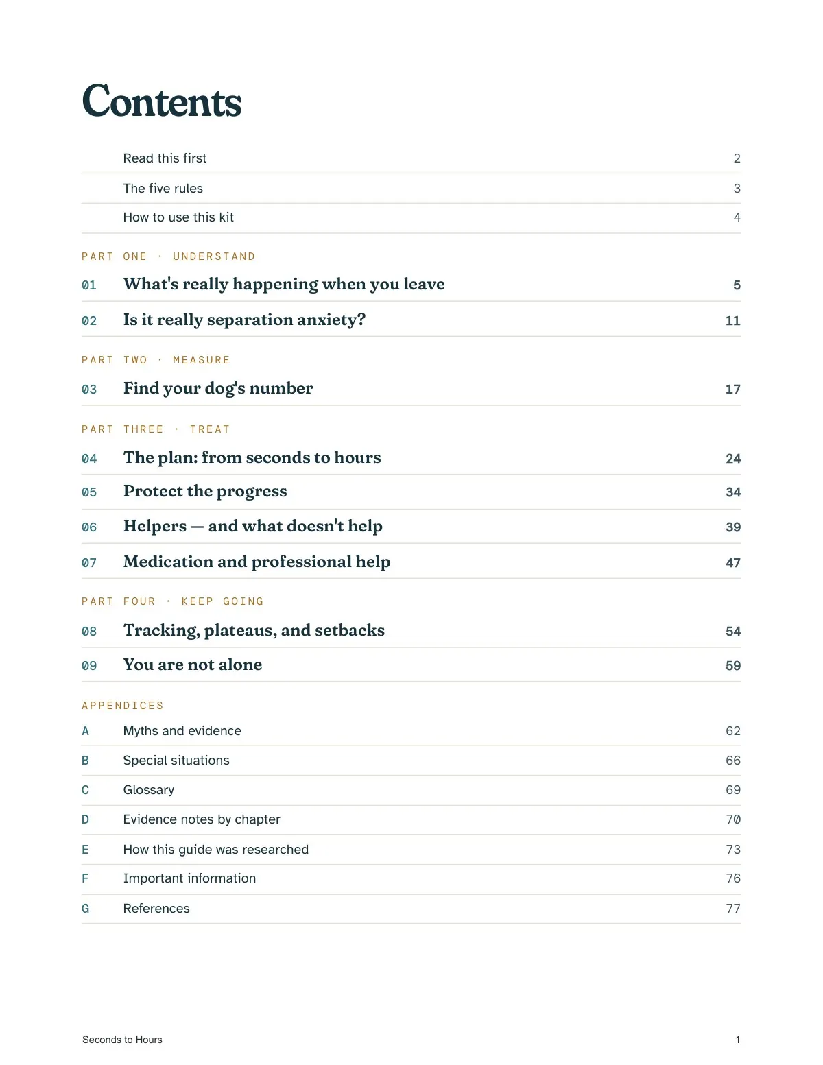 The Guide: Contents — real page