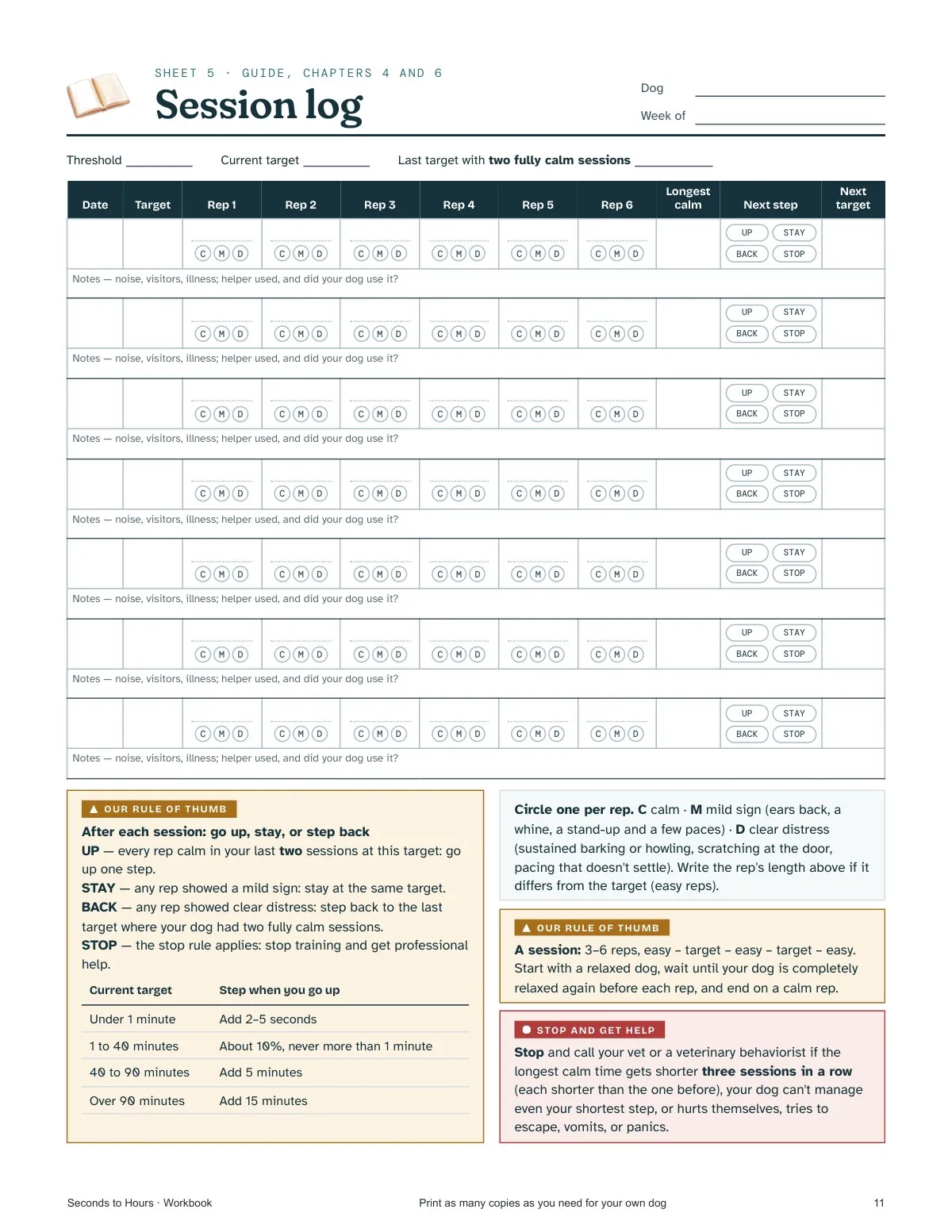 The Workbook: Session log — real page