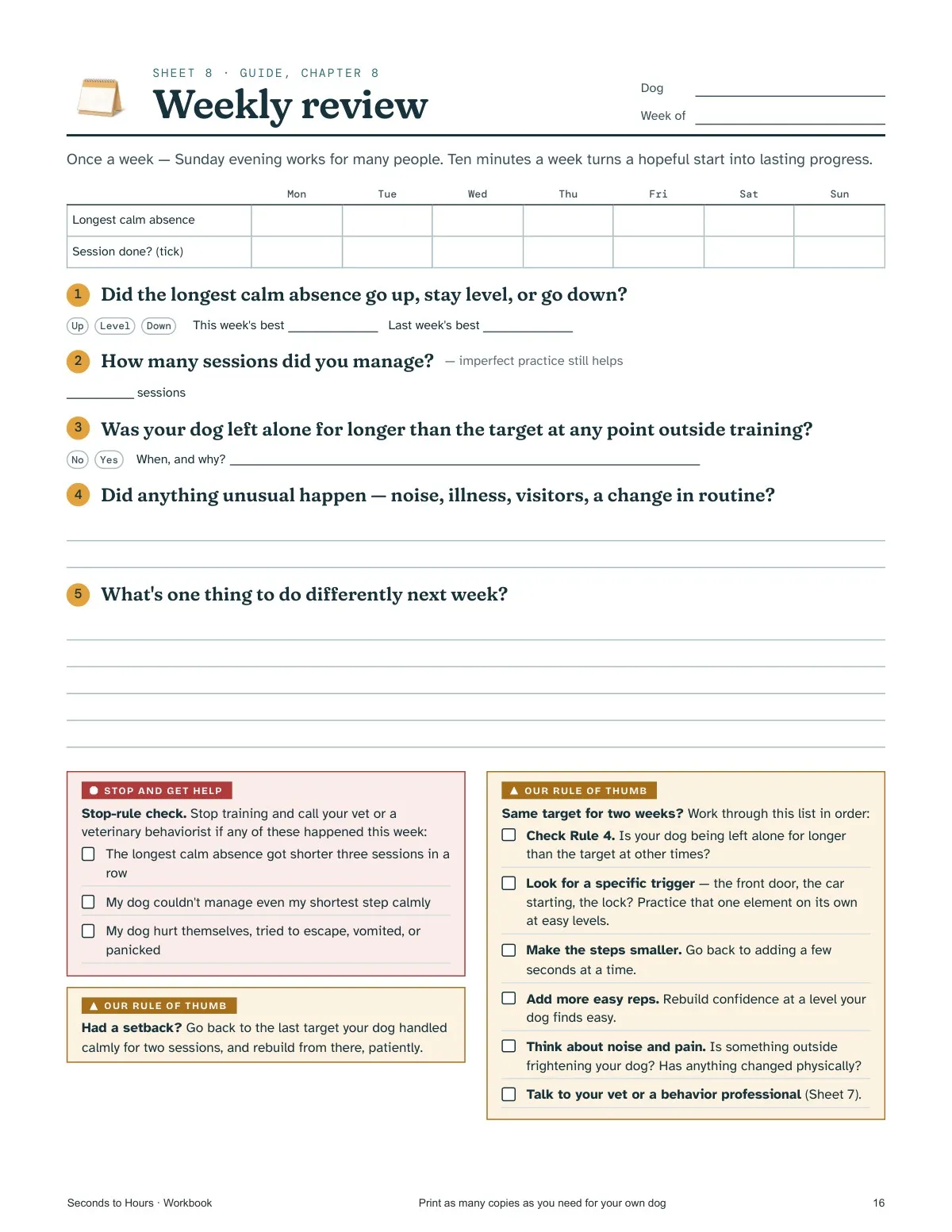 The Workbook: Weekly review — real page